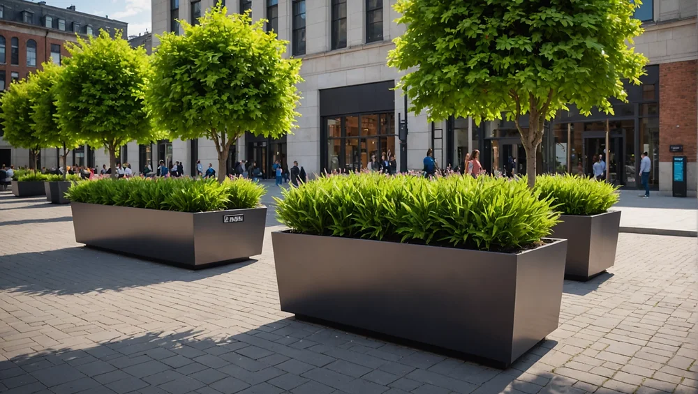 Premium planter styles, transforming Texas commercial landscapes, with modern design impact